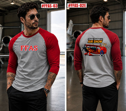 Frank Fournelle Airshow Men's 3/4 Sleeve Baseball Shirt [FFAS-03]