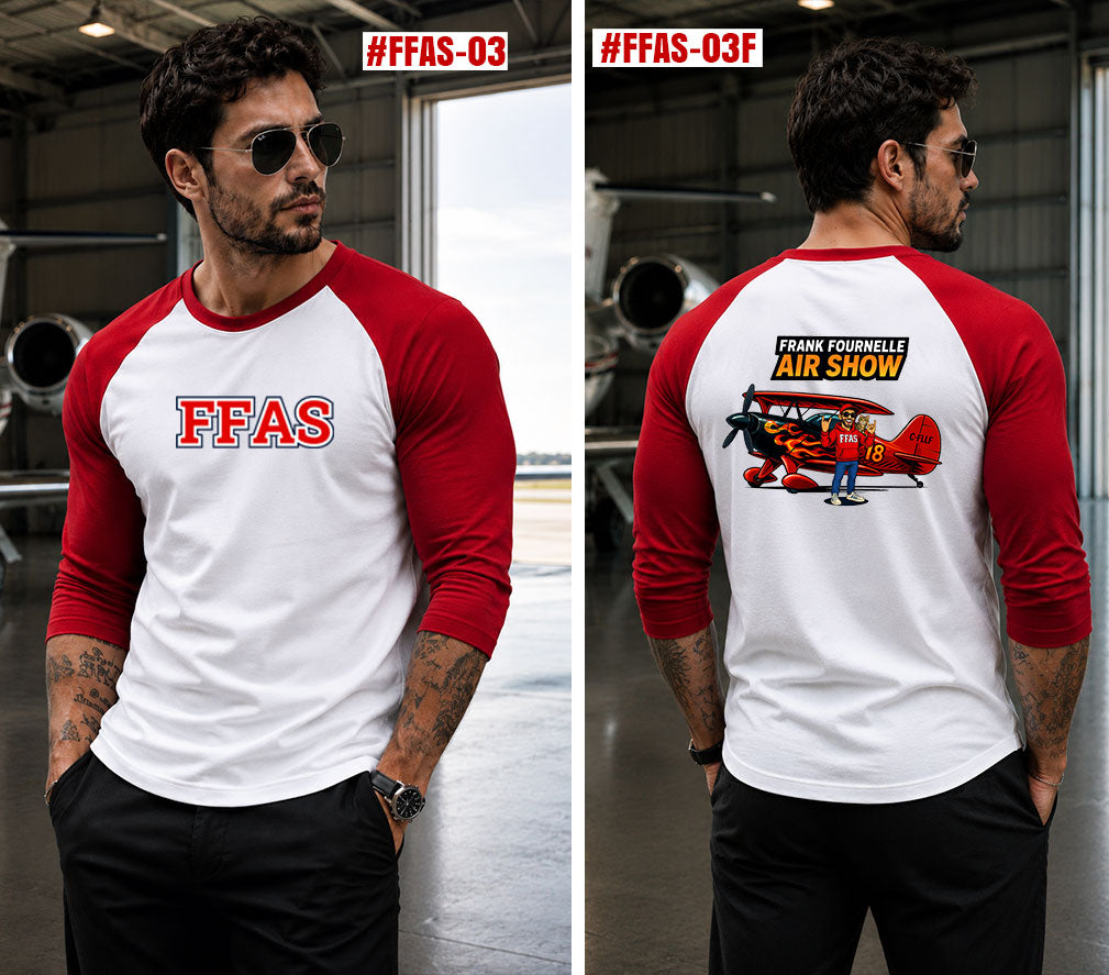 Frank Fournelle Airshow Men's 3/4 Sleeve Baseball Shirt [FFAS-03]