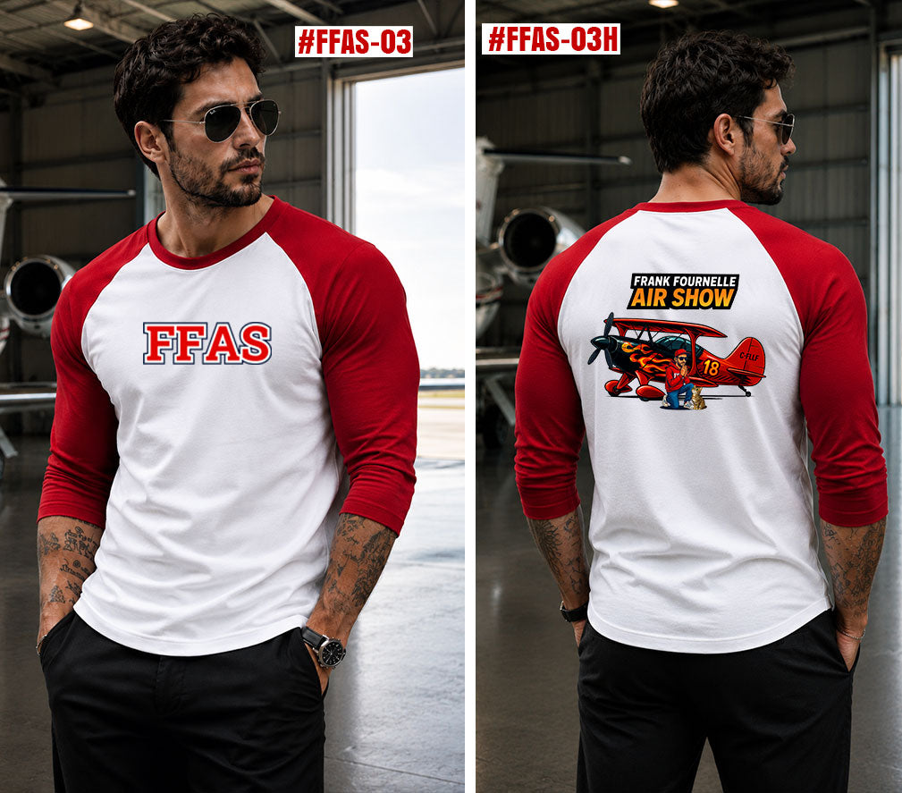 Frank Fournelle Airshow Men's 3/4 Sleeve Baseball Shirt [FFAS-03]