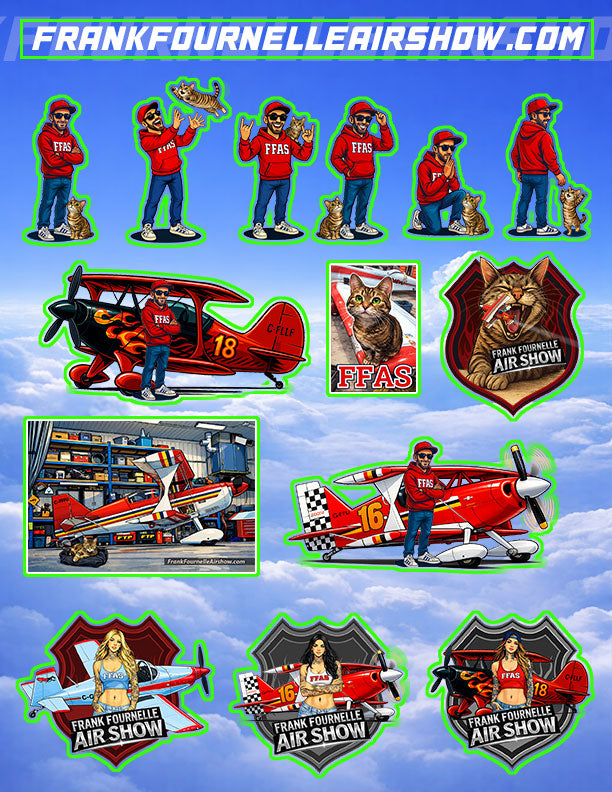 Frank Fournelle Airshow Stickers - Sheet 8 1/2 x 11